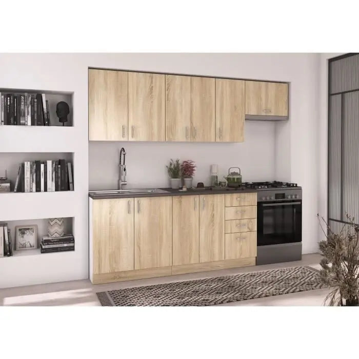 SARA Meuble bas - 4 Tiroirs - Décor chene sonoma - L40xP48xH82 cm - Plan de travail non inclus Mamm