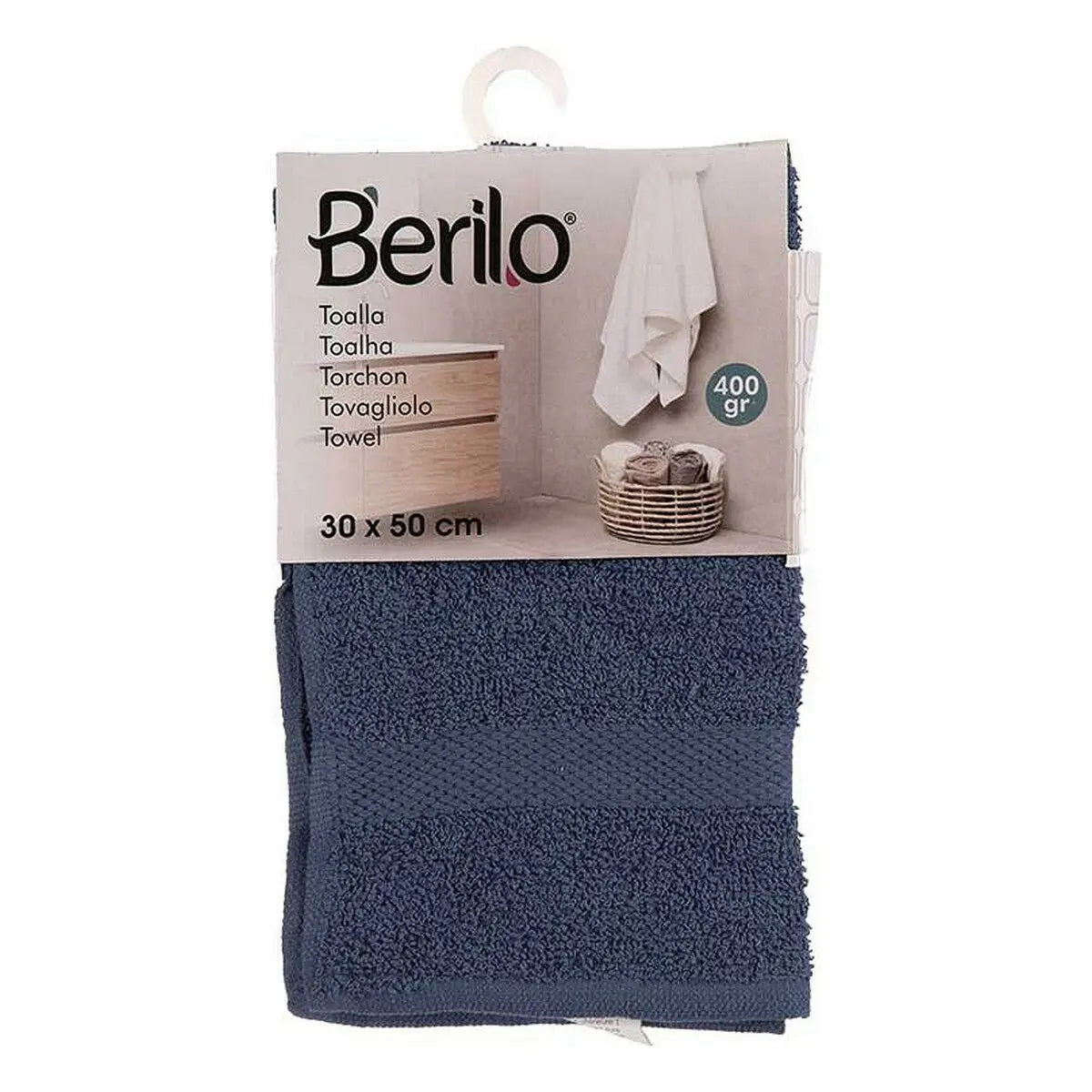 Serviette de toilette 30 x 0,5 x 50 cm Bleu (12 Unités) Mamm