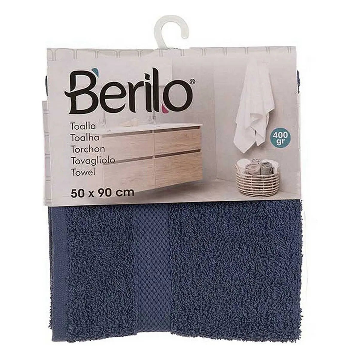 Serviette de toilette 50 x 0,5 x 90 cm Bleu (6 Unités) Mamm