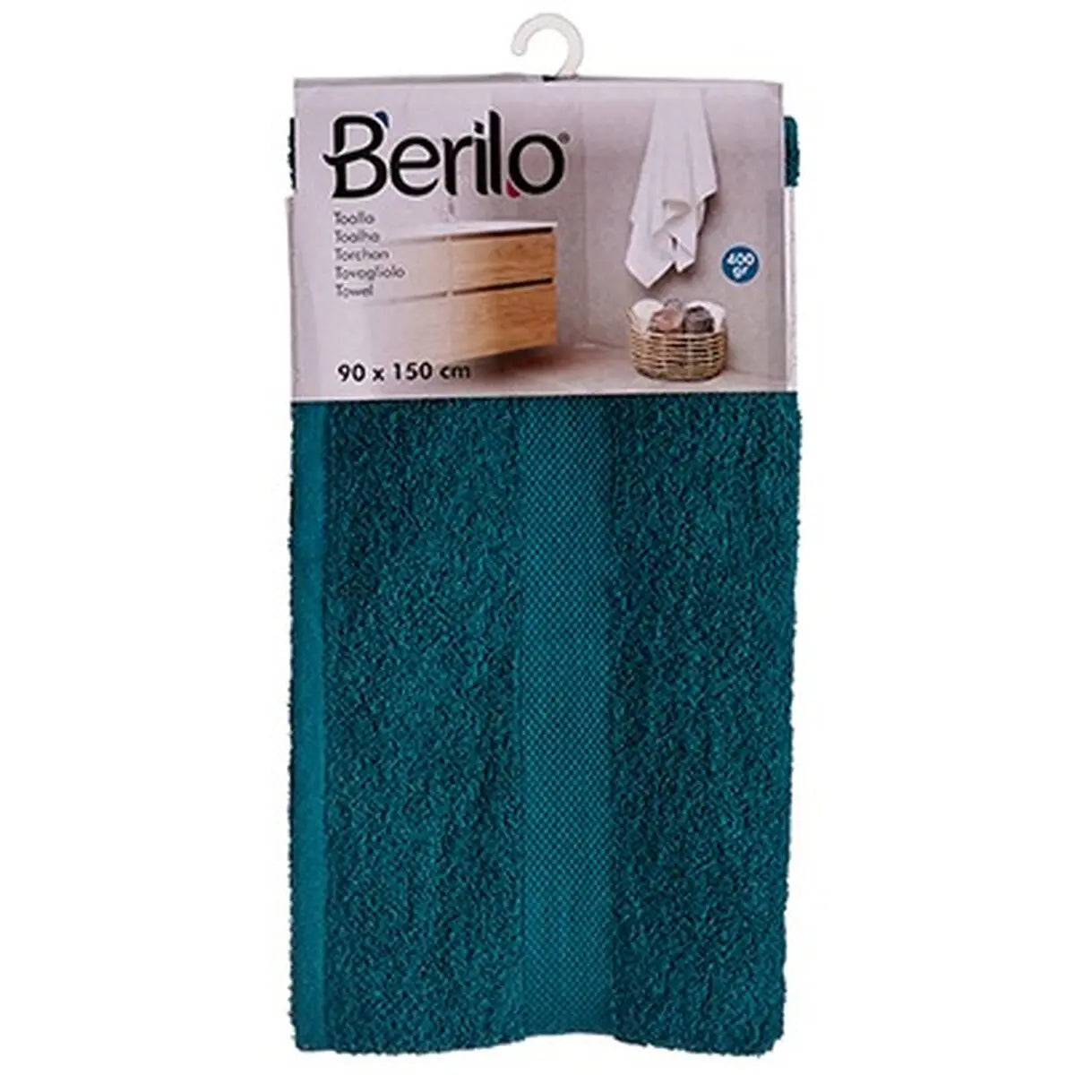 Serviette de toilette 90 x 150 cm Bleu (3 Unités) Mamm