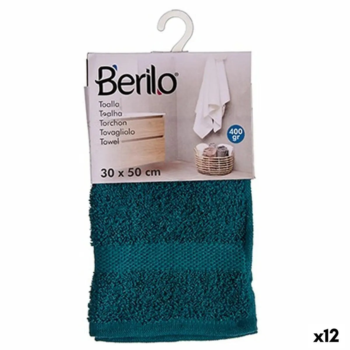 Serviette de toilette Bleu 30 x 50 cm (12 Unités) Mamm