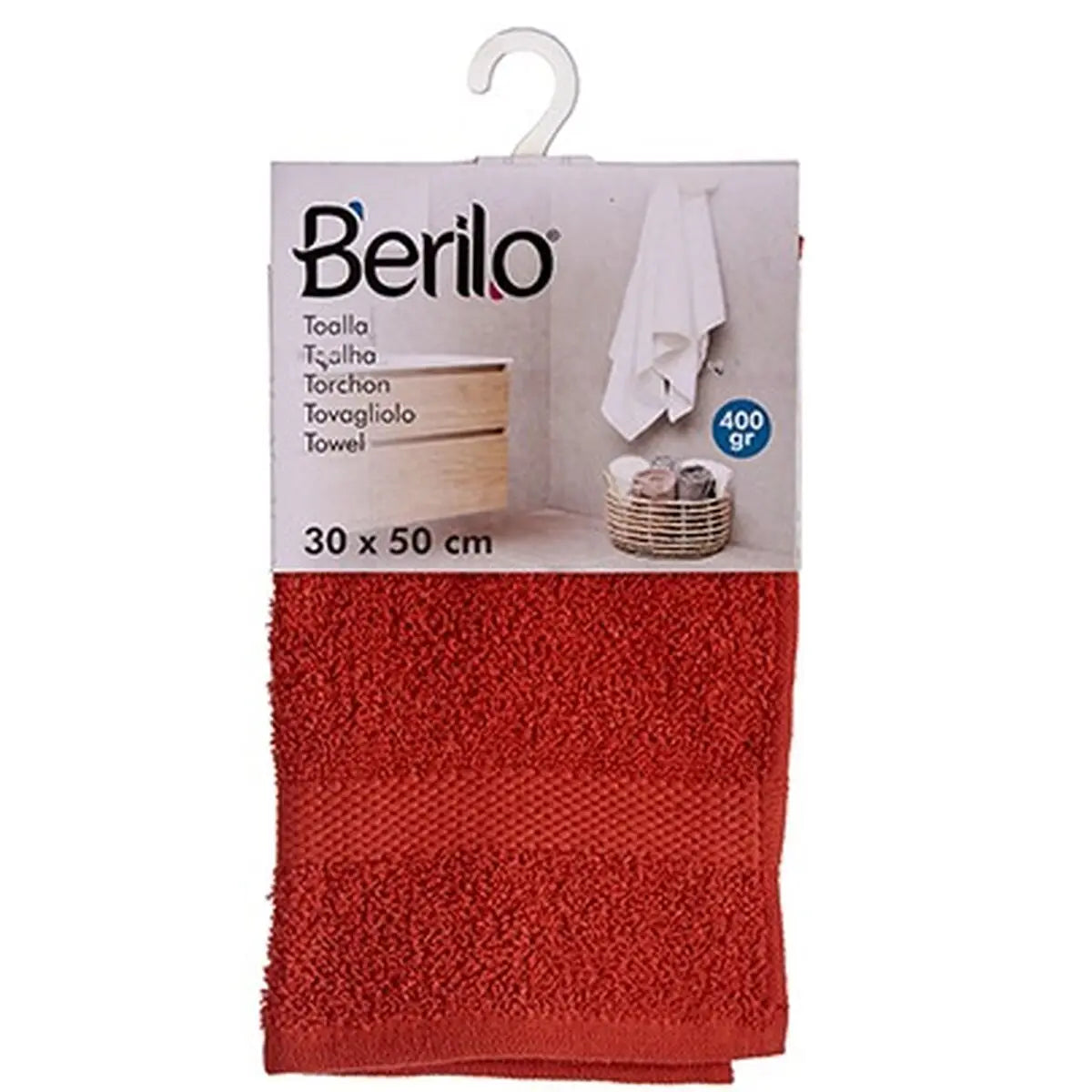 Serviette de toilette Couleur brique 30 x 50 cm (12 Unités) Mamm