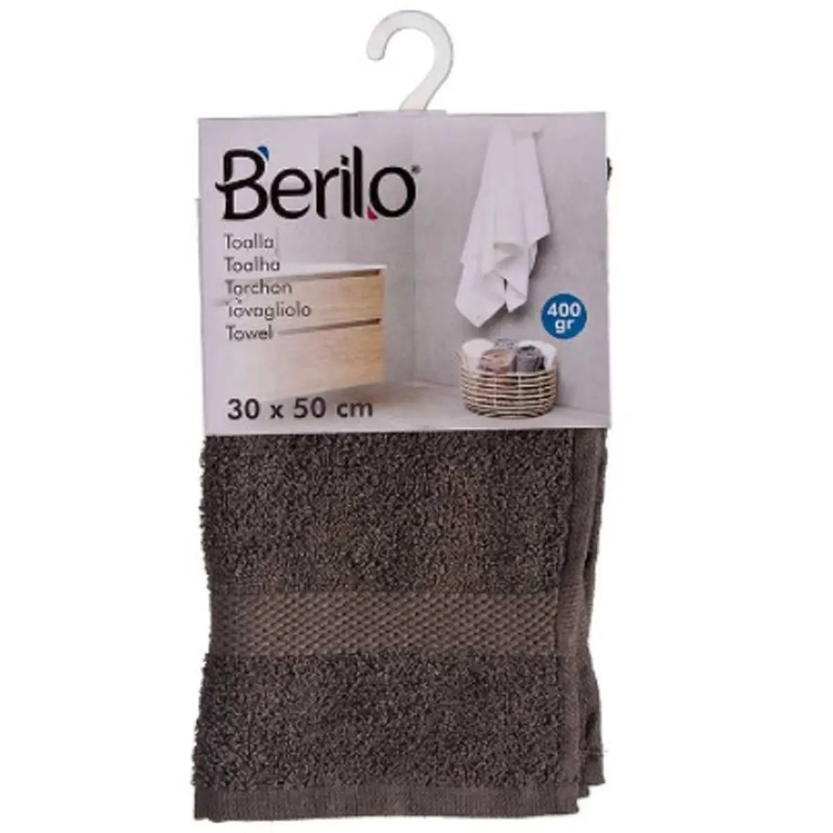 Serviette de toilette Gris 30 x 50 cm (12 Unités) Mamm