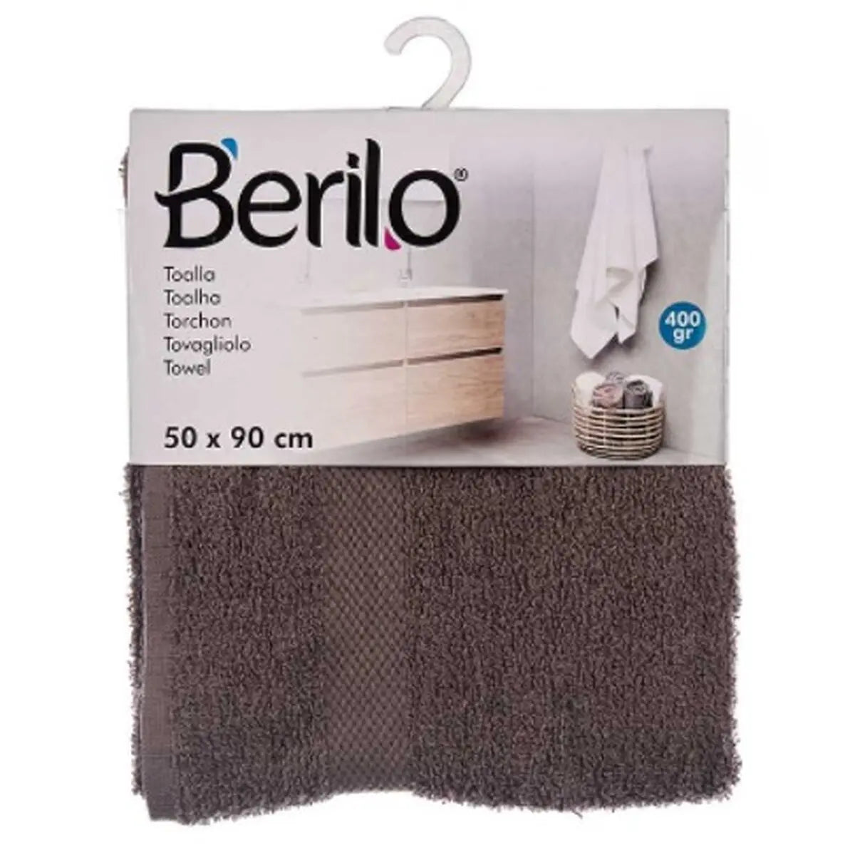 Serviette de toilette Gris 50 x 90 cm (6 Unités) Mamm