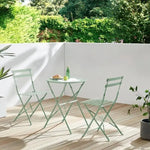 Set bistrot 2 personnes - Table ronde 60 cm avec 2 chaises - Acier  thermolaqué - Vert Octopia