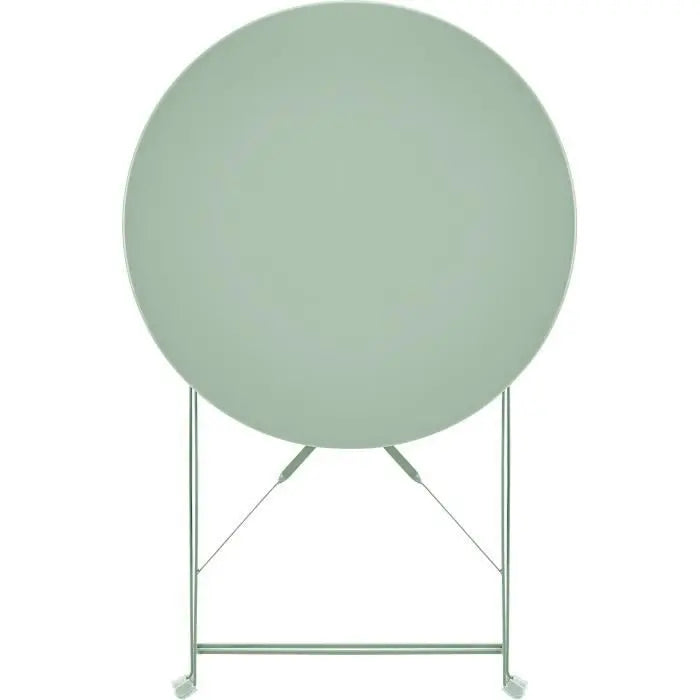 Set bistrot 2 personnes - Table ronde 60 cm avec 2 chaises - Acier  thermolaqué - Vert Octopia