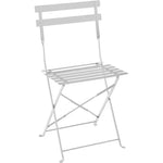 Set bistrot - Ensemble repas de jardin - Table pliante Diam.60 cm  + 2 chaises - Acier thermolaqué - Gris Octopia