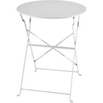 Set bistrot - Ensemble repas de jardin - Table pliante Diam.60 cm  + 2 chaises - Acier thermolaqué - Gris Octopia