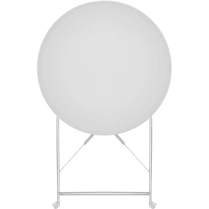 Set bistrot - Ensemble repas de jardin - Table pliante Diam.60 cm  + 2 chaises - Acier thermolaqué - Gris Octopia
