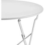Set bistrot - Ensemble repas de jardin - Table pliante Diam.60 cm  + 2 chaises - Acier thermolaqué - Gris Octopia