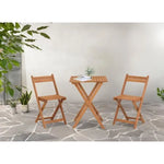 Set bistrot en bois d'acacia FSC - Composé d'une table carrée et de 2 chaises pliables Octopia