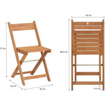 Set bistrot en bois d'acacia FSC - Composé d'une table carrée et de 2 chaises pliables Octopia