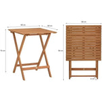 Set bistrot en bois d'acacia FSC - Composé d'une table carrée et de 2 chaises pliables Octopia