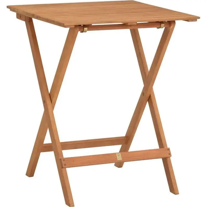 Set bistrot en bois d'acacia FSC - Composé d'une table carrée et de 2 chaises pliables Octopia