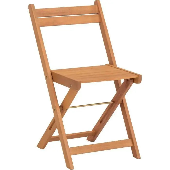 Set bistrot en bois d'acacia FSC - Composé d'une table carrée et de 2 chaises pliables Octopia