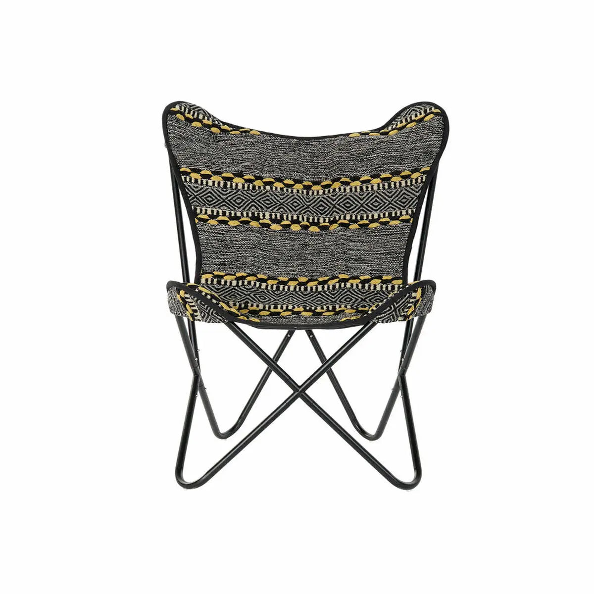 Siège DKD Home Decor Jaune Blanc Noir Multicouleur Fer 74 x 65 x 90 cm Bigbuy