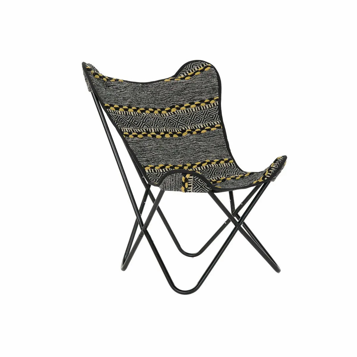 Siège DKD Home Decor Jaune Blanc Noir Multicouleur Fer 74 x 65 x 90 cm Bigbuy