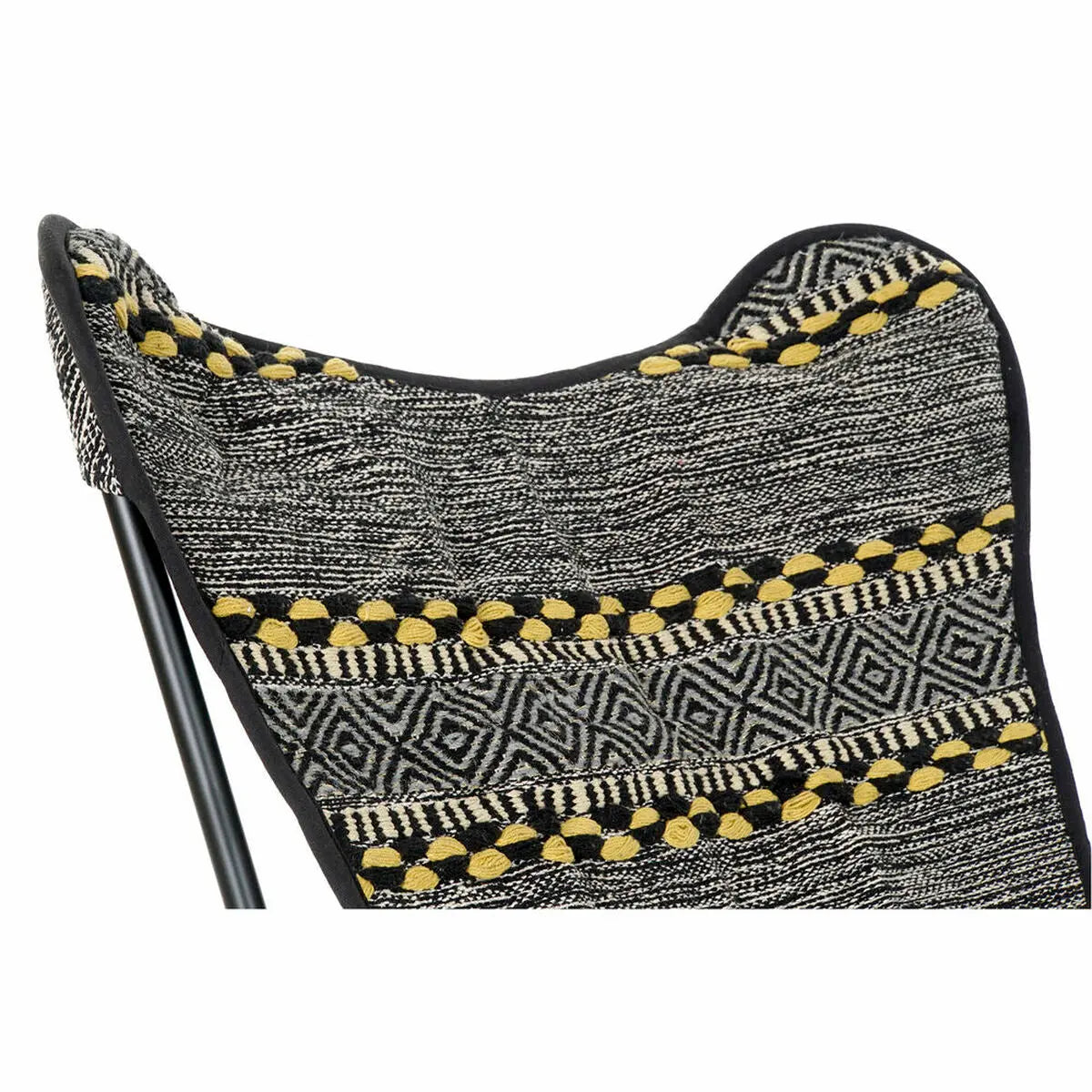 Siège DKD Home Decor Jaune Blanc Noir Multicouleur Fer 74 x 65 x 90 cm Bigbuy