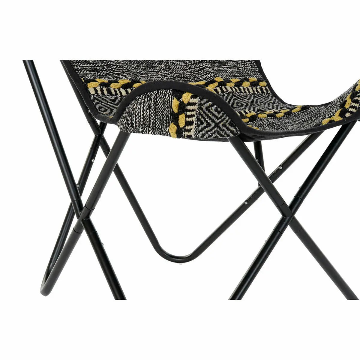 Siège DKD Home Decor Jaune Blanc Noir Multicouleur Fer 74 x 65 x 90 cm Bigbuy