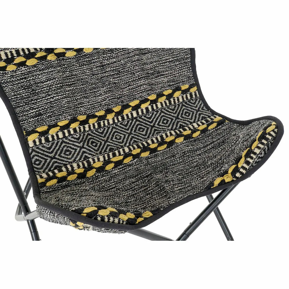 Siège DKD Home Decor Jaune Blanc Noir Multicouleur Fer 74 x 65 x 90 cm Bigbuy