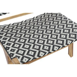 Siège DKD Home Decor Naturel Teck Noir Blanc PVC (65 x 80 x 68 cm) Bigbuy