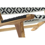 Siège DKD Home Decor Naturel Teck Noir Blanc PVC (65 x 80 x 68 cm) Bigbuy