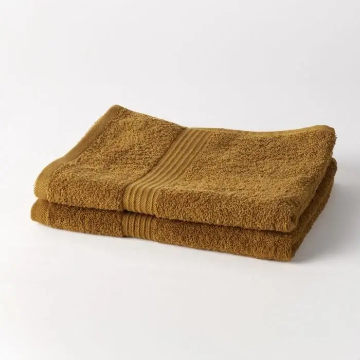 TODAY Essential - Lot de 2 serviettes de toilette 50x90 cm 100% Coton coloris bronze Mamm