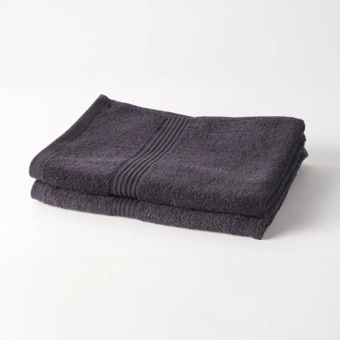 TODAY Essential - Lot de 2 serviettes de toilette 50x90 cm 100% Coton coloris fusain Mamm