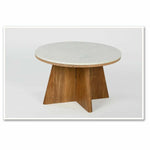 Table Basse DKD Home Decor Marbre Acacia (70 x 70 x 43 cm) Bigbuy