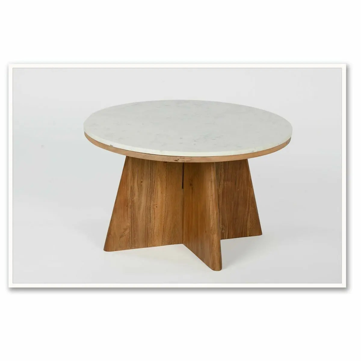 Table Basse DKD Home Decor Marbre Acacia (70 x 70 x 43 cm) Bigbuy