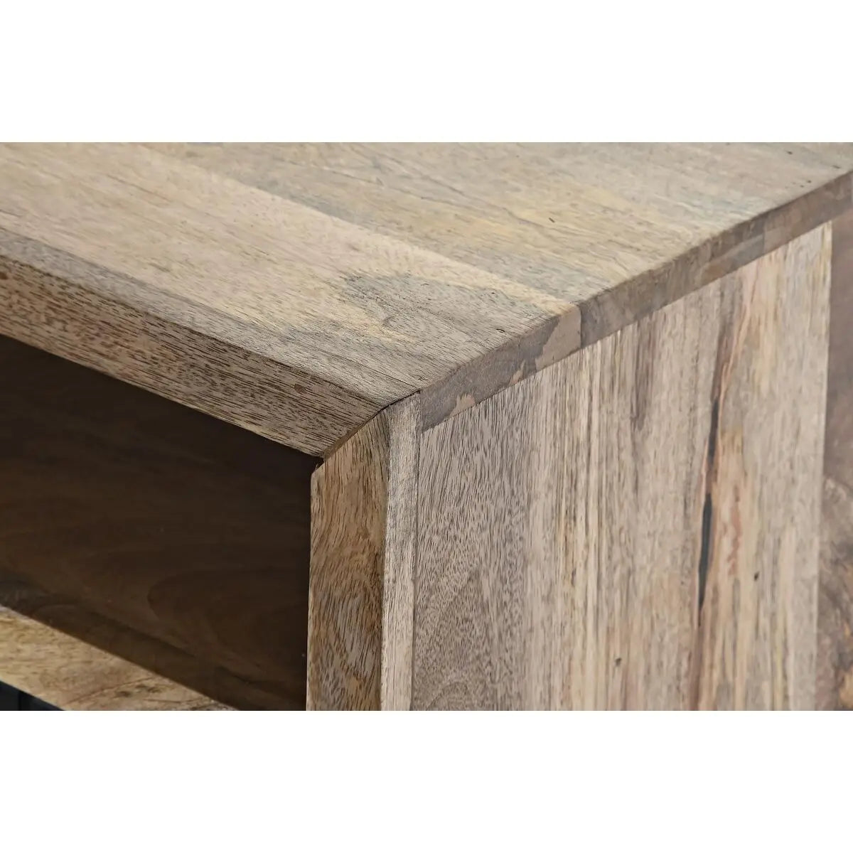 Table Basse DKD Home Decor Noir Marron Clair Métal Bois de manguier 120 x 60 x 45 cm Bigbuy