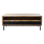 Table Basse DKD Home Decor Noir Marron Clair Métal Bois de manguier 120 x 60 x 45 cm Bigbuy