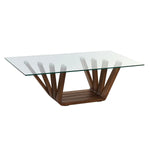Table Basse DKD Home Decor Verre Noyer Aluminium 130 x 70 x 42 cm Bigbuy