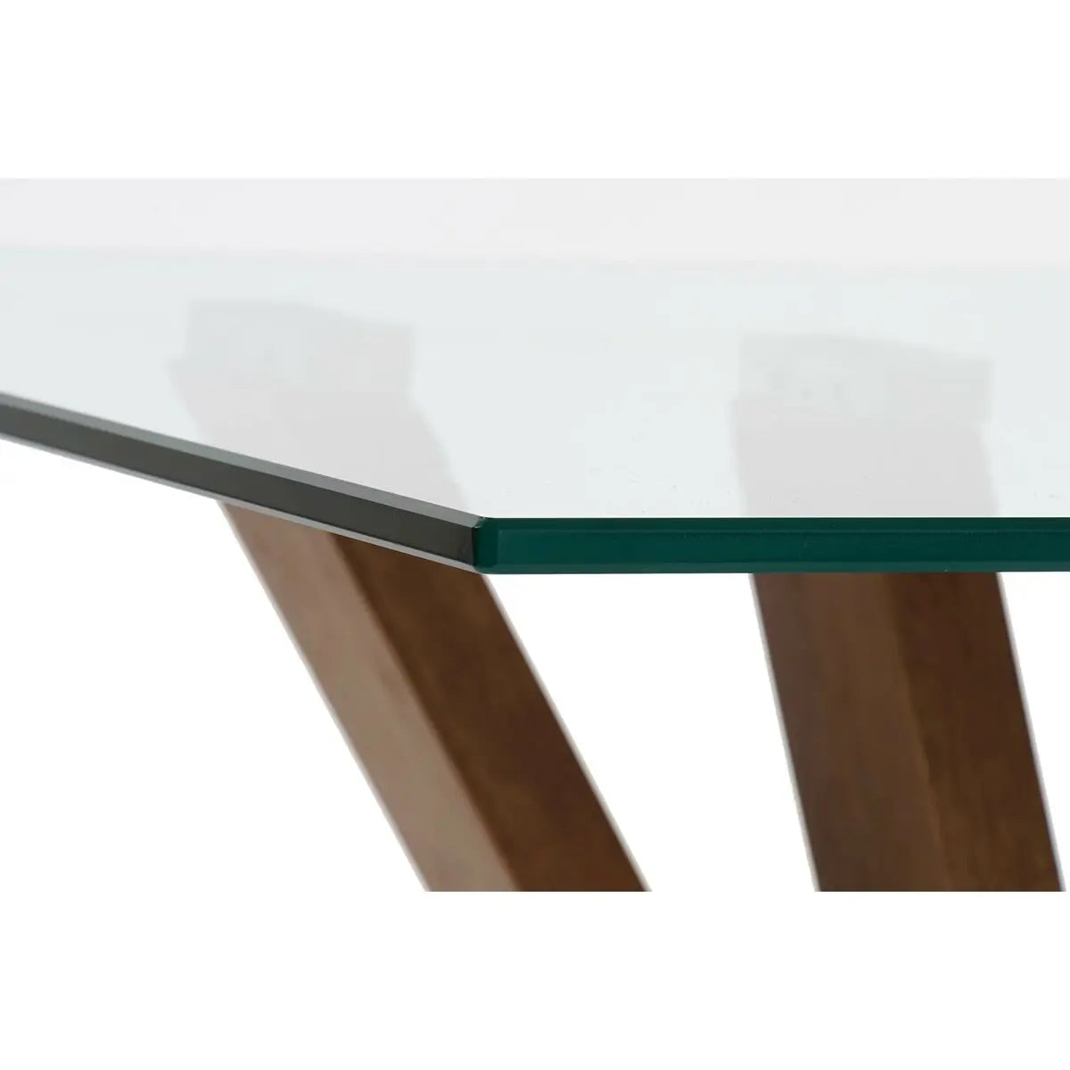 Table Basse DKD Home Decor Verre Noyer Aluminium 130 x 70 x 42 cm Bigbuy