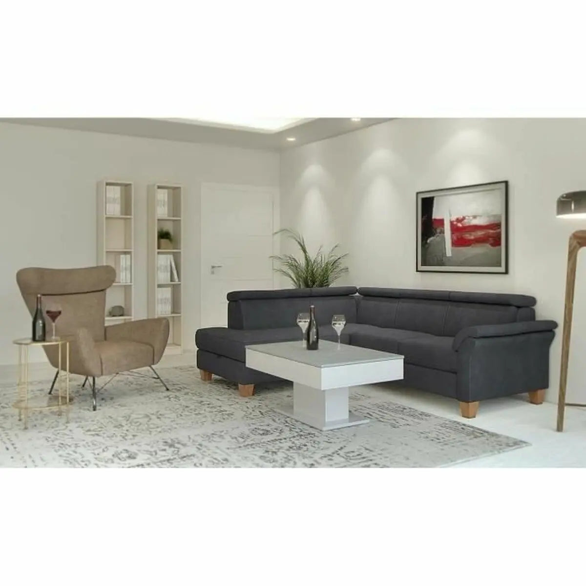 Table Basse FMD Blanc Gris Bigbuy