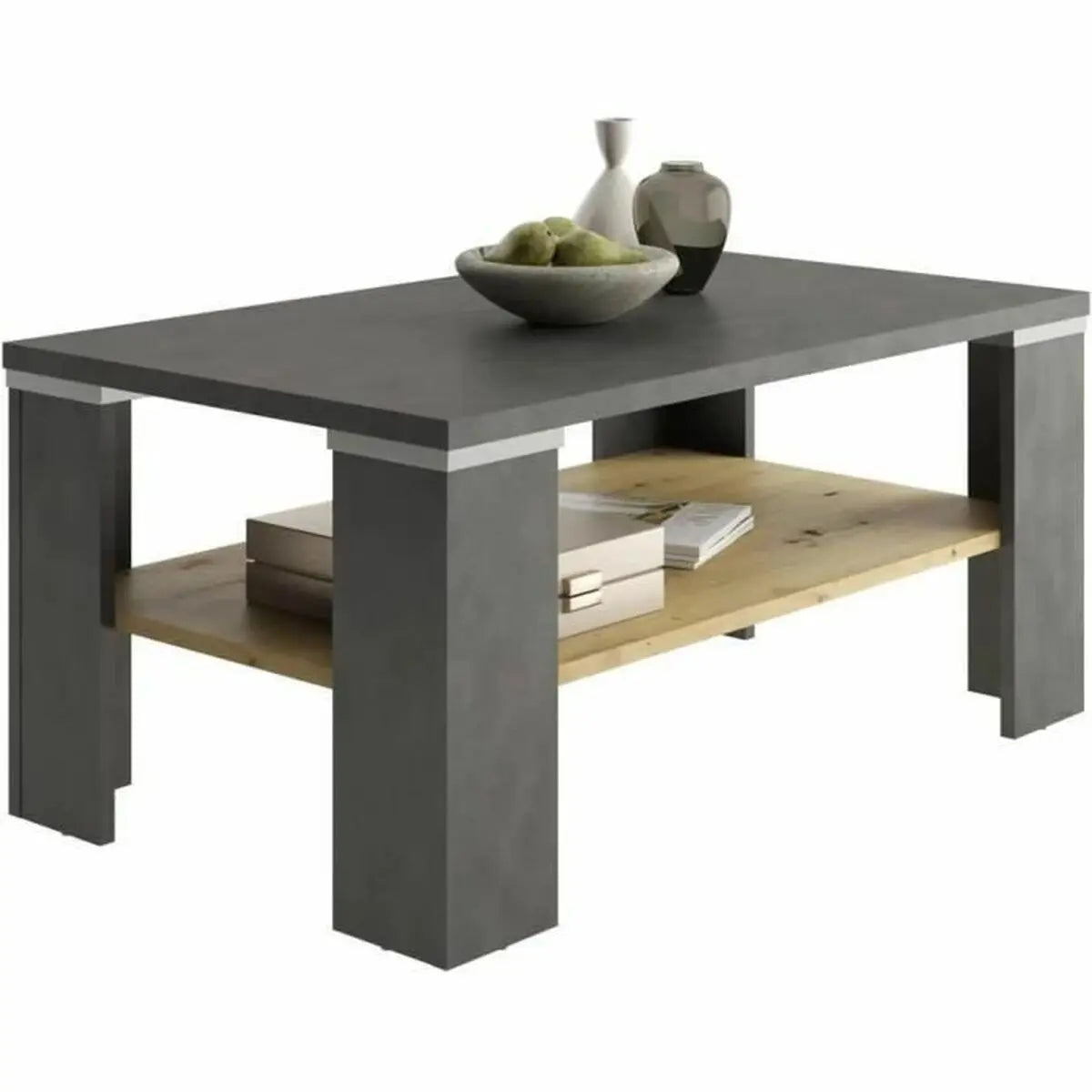 Table Basse Marron Gris 100 x 46 x 60 cm Bigbuy