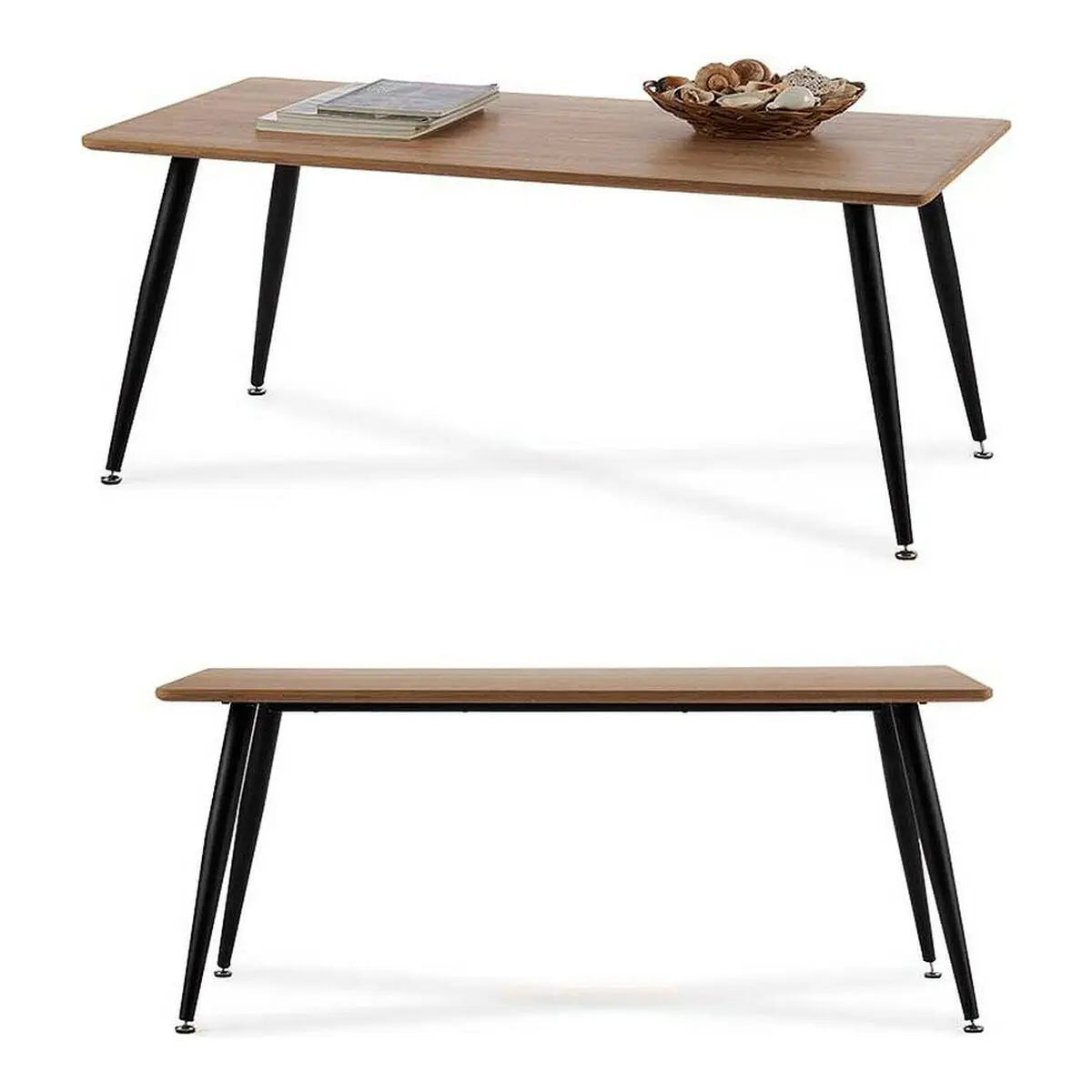 Table Basse Noir Bois Marron Métal Mélamine Bois MDF (60 x 45 x 110 cm) Bigbuy