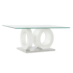 Table DKD Home Decor Verre Transparent Blanc Bois MDF (110 x 60 x 45 cm) Mamm