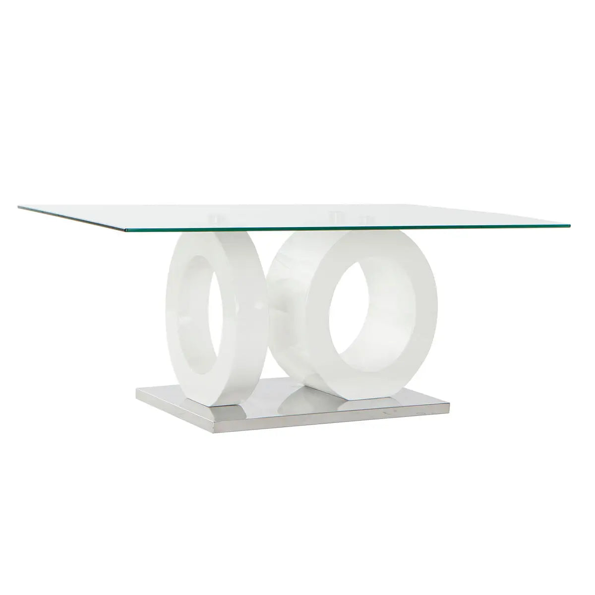 Table DKD Home Decor Verre Transparent Blanc Bois MDF (110 x 60 x 45 cm) Mamm