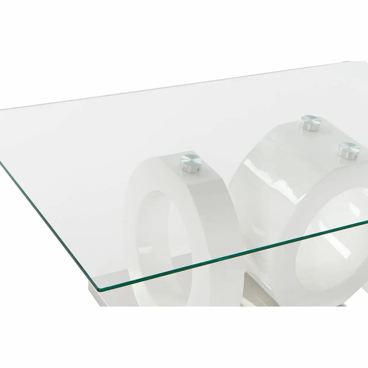 Table DKD Home Decor Verre Transparent Blanc Bois MDF (110 x 60 x 45 cm) Mamm