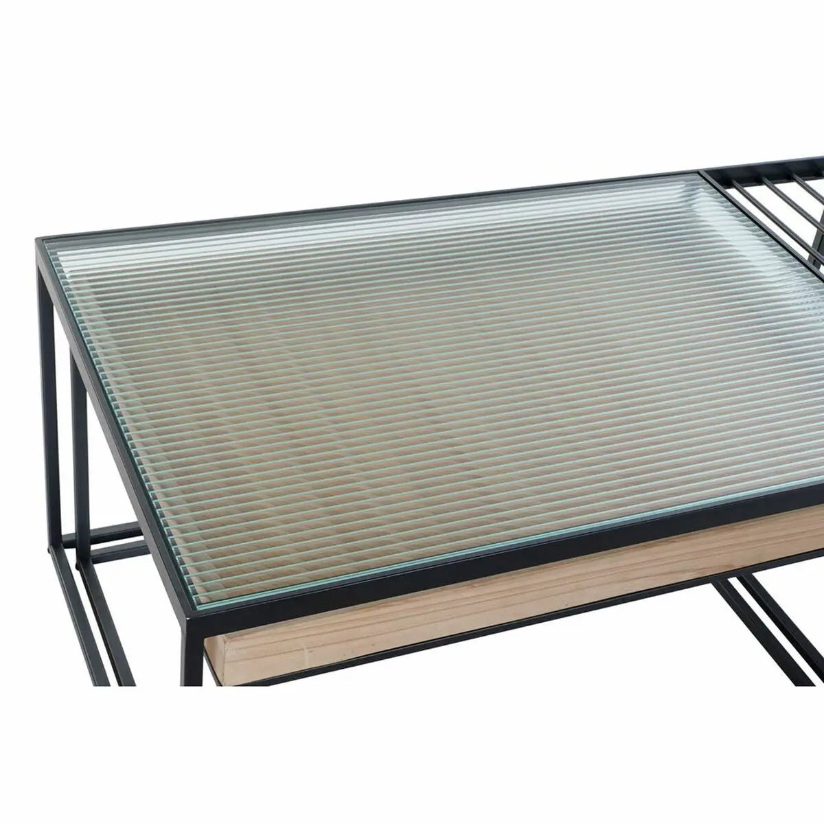 Table Porte-revues DKD Home Decor Bois Métal Bambou Verre (2 pcs) (110 x 60 x 45 cm) (79 x 56 x 41.5 cm) Mamm