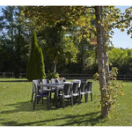 Table a manger outdoor Queen effet rotin - Anthracite - 220 x 90 x 72 cm Octopia