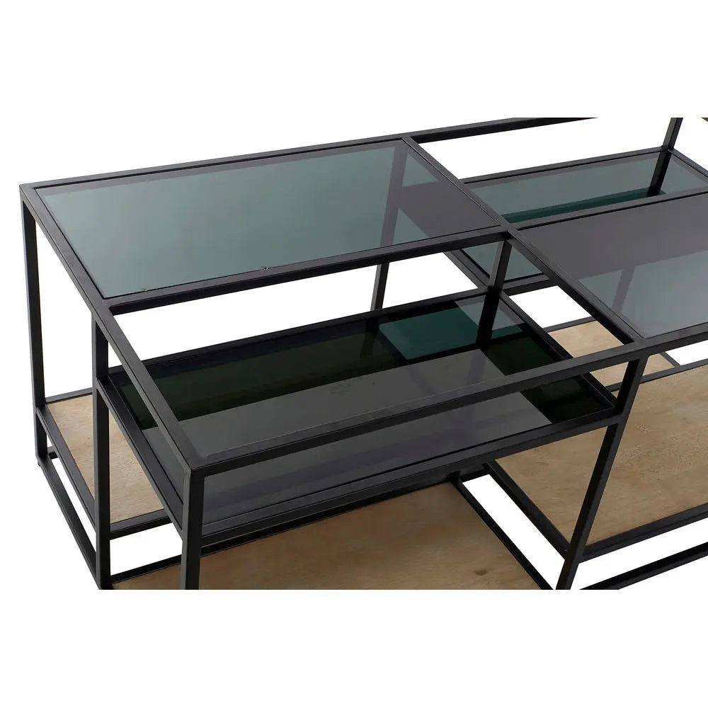 Table d'appoint DKD Home Decor 8424001787234 Noir Multicouleur Naturel Bois Métal Miroir 120 x 60 x 50 cm Mamm