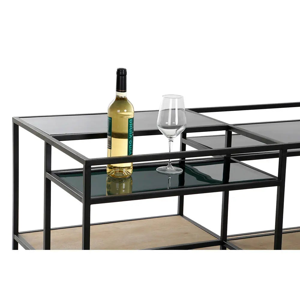 Table d'appoint DKD Home Decor 8424001787234 Noir Multicouleur Naturel Bois Métal Miroir 120 x 60 x 50 cm Mamm