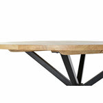 Table de Salle à Manger DKD Home Decor 127 x 127 x 75 cm Naturel Noir Métal Aluminium Bois de manguier Bigbuy