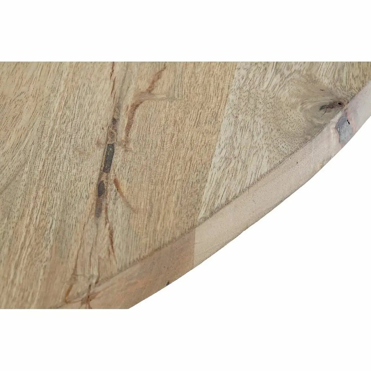 Table de Salle à Manger DKD Home Decor 127 x 127 x 75 cm Naturel Noir Métal Aluminium Bois de manguier Bigbuy