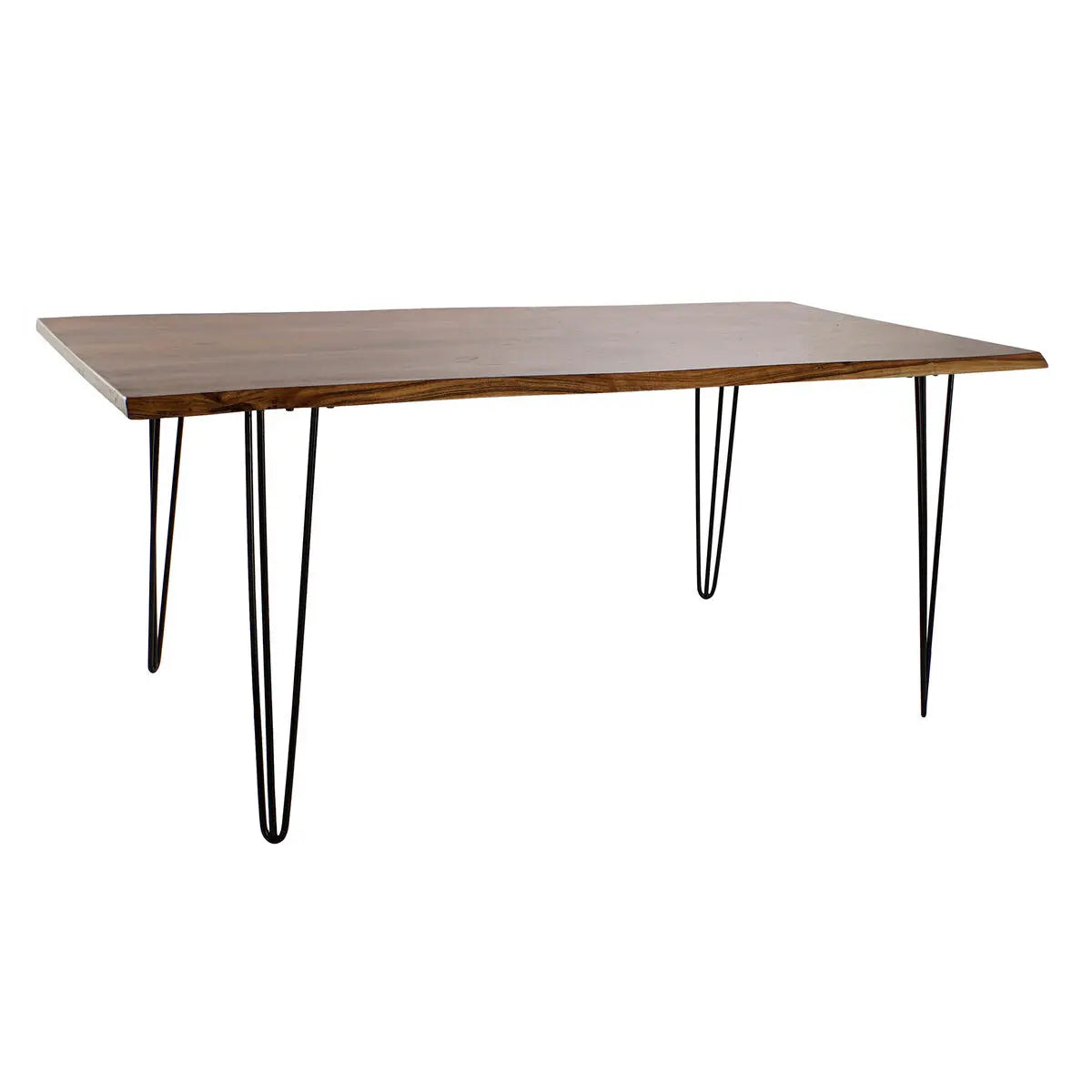 Table de Salle à Manger DKD Home Decor 180 x 87 x 76 cm Noir Métal Marron Bois d'acacia Bigbuy