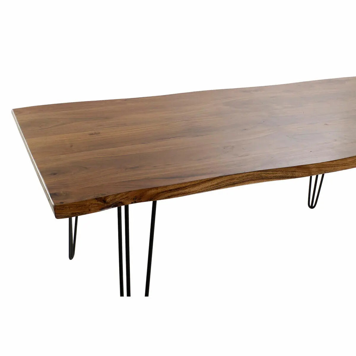 Table de Salle à Manger DKD Home Decor 180 x 87 x 76 cm Noir Métal Marron Bois d'acacia Bigbuy