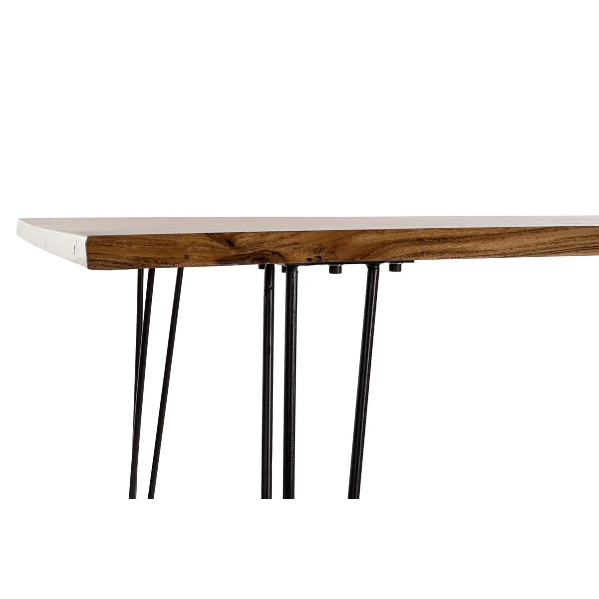 Table de Salle à Manger DKD Home Decor 180 x 87 x 76 cm Noir Métal Marron Bois d'acacia Bigbuy