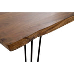 Table de Salle à Manger DKD Home Decor 180 x 87 x 76 cm Noir Métal Marron Bois d'acacia Bigbuy